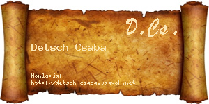 Detsch Csaba névjegykártya
